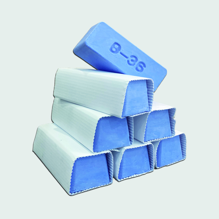 Blue solid polishing wax